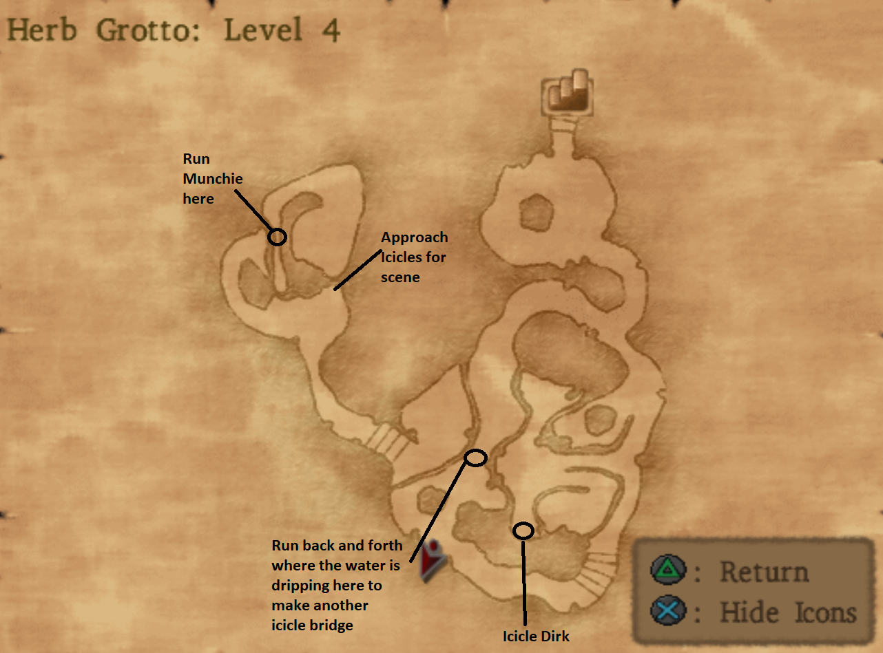 Map of Herb Grotto Dungeon Level 4
